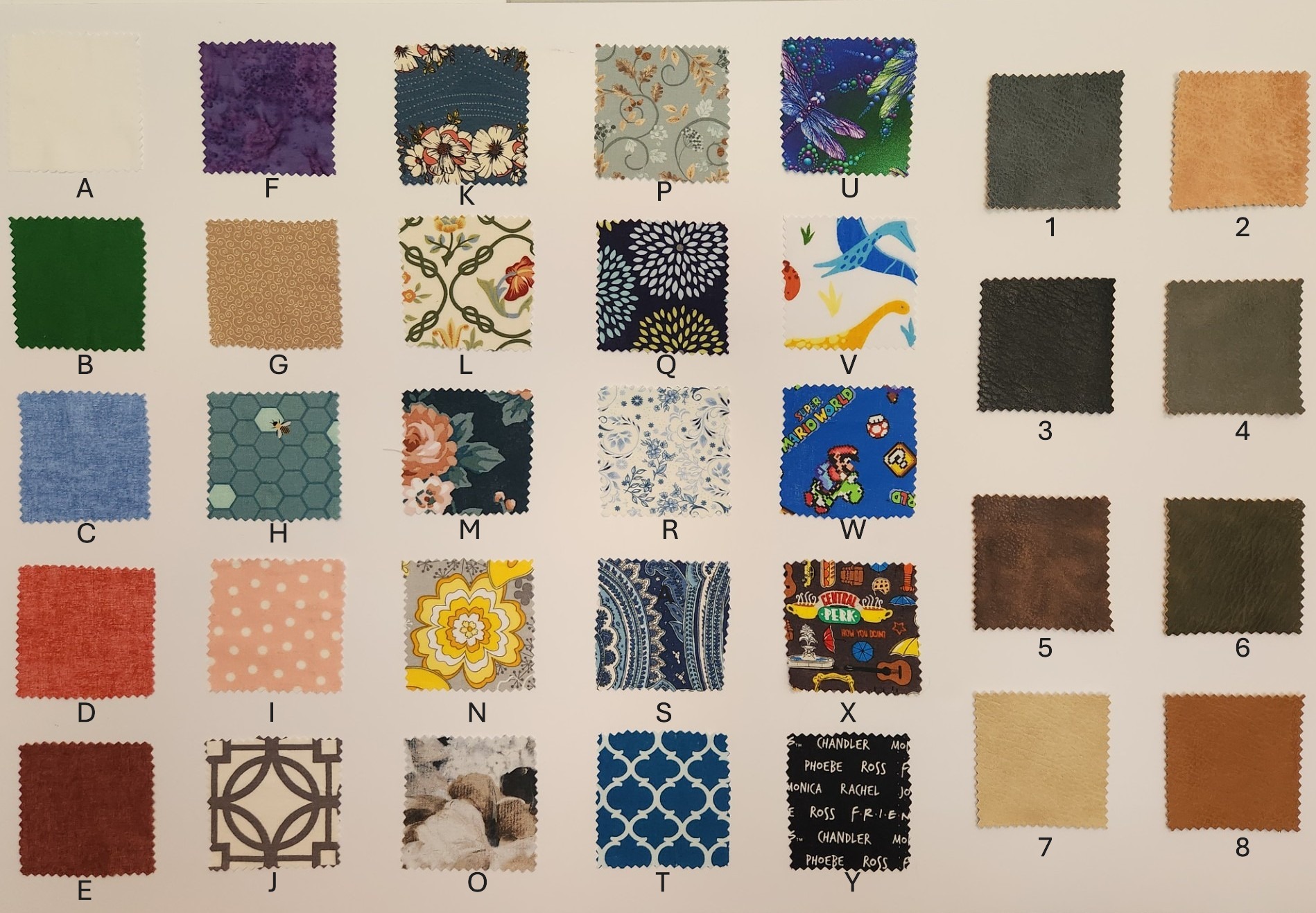 swatches with labels
