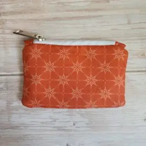 fabric coin purse with white zipper